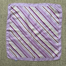 Vintage Pink Striped Silk Headscarf Square Scarf