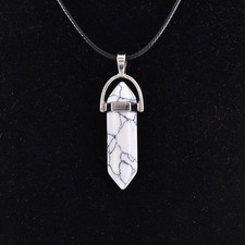 Natural Quartz Chakra Crystal Healing Point Cut Gemstone Pendant Reiki Necklace