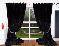 Black Crushed Velvet Curtains