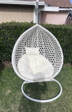 White Steel Wicker Hanging