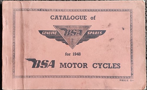 Bsa motorcycle parts book - bsa,