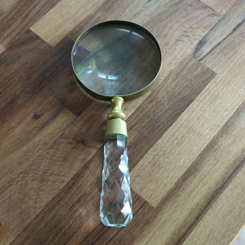 Large vintage brass crystal - vintage,