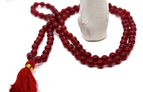 Red agate mala 108 necklace - agate,