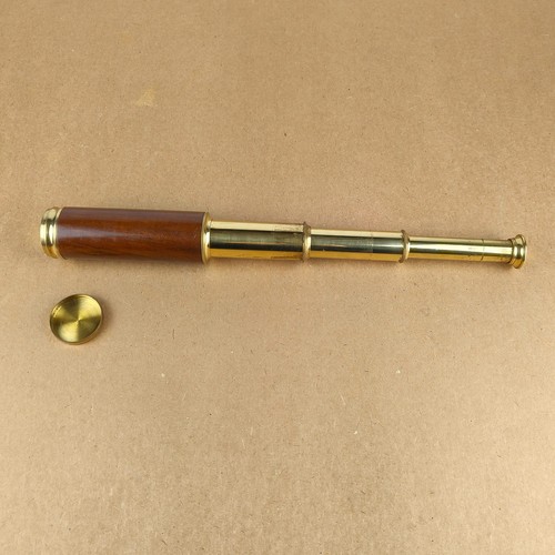 Draw brass wooden spyglass - wooden,