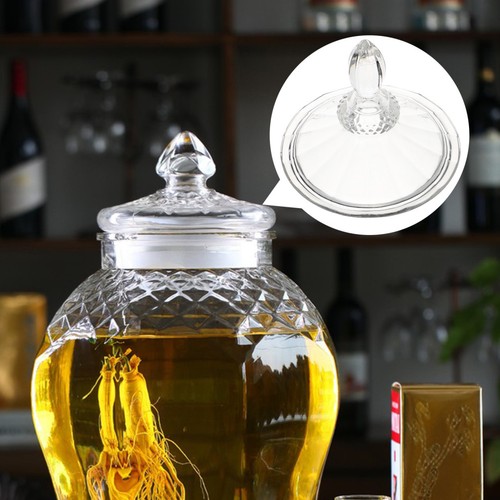 Transparent glass pitcher - glass, lid