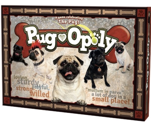 Pug opoly board - game, theme