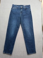 M&S Boyfriend Jeans Women's. Size 14 Blue.  Loose  32" leg Stretch High-Rise