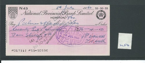 Wbc cheque ch1254 used - -,