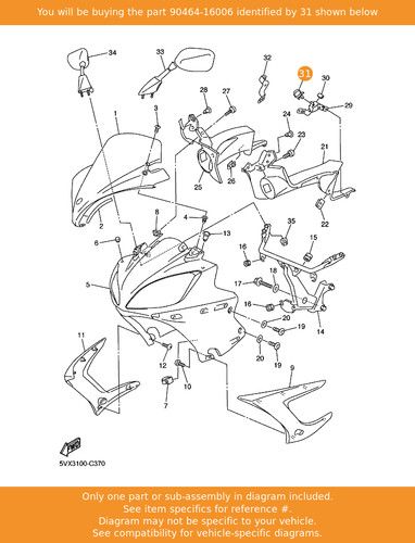 Yamaha clamp 90464 16006 - clamp,, oem