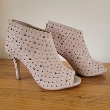 Next Stilleto Ankle Boots Beige Studded Size 5 EU 38