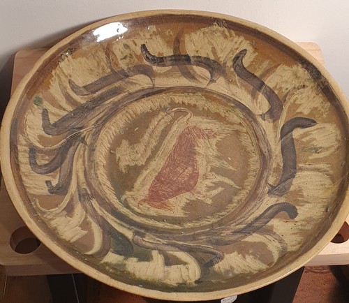 Antique studio pottery - antique, shallow