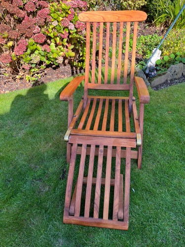 Vintage teak steamer chair - steamer,