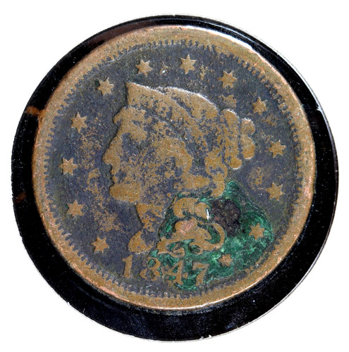 1847 braided hair large cent - 1847,