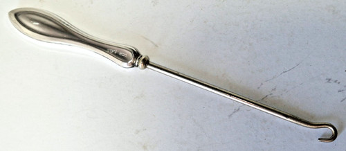 Antique silver button - silver, hook