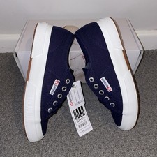 Superga Women’s Shoes 2750 Cotu Classic Blue Navy Uk 3 Lace Ups Brand New In Box