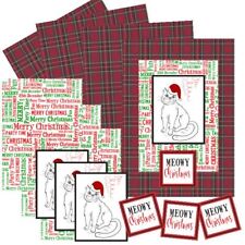 Card Topper Making Kit MEOWY CHRISTMAS - CAT A6 Papers, Embellishments MAKES 4