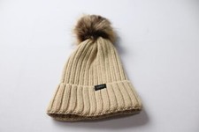 Satila Women's Ribbed Knit Cuffed Pom Pom Beanie Hat CL8 Beige One Size