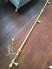Pine Curtain Pole with all fixings, 20 curtain rings, 250cm max length 33mm diam