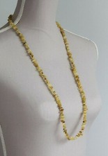 GOLDEN OPAL LONG LINE NECKLACE 34" LENGTH ~ STERLING SILVER
