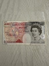 Old british bank note 50 - british,