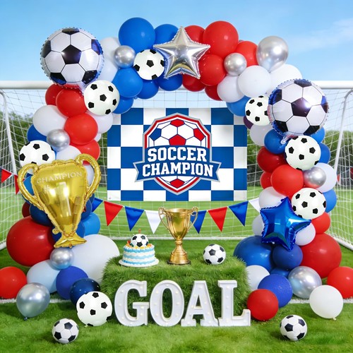 Soccer balloon garland arch - soccer,