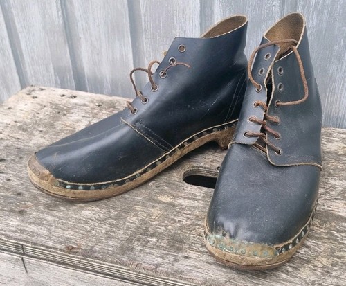 Leather boot clogs original - leather,