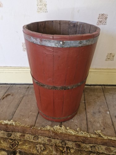 Antique coopered oak barrel - antique,