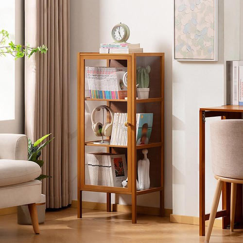 Grids display cabinet bamboo - 3,