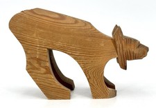 Vintage 1970's SCANDINAVIAN WOODEN LYNX / BOB CAT SCULPTURE - 1975