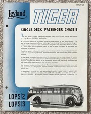 LEYLAND Tiger LOPS Single Deck Passenger Chassis Sales Leaflet 1949 Ref 614B