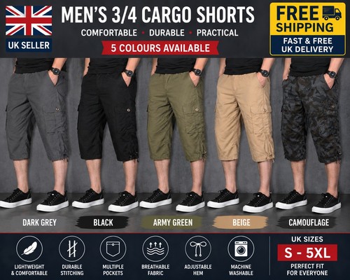 Mens cargo shorts length - shorts,