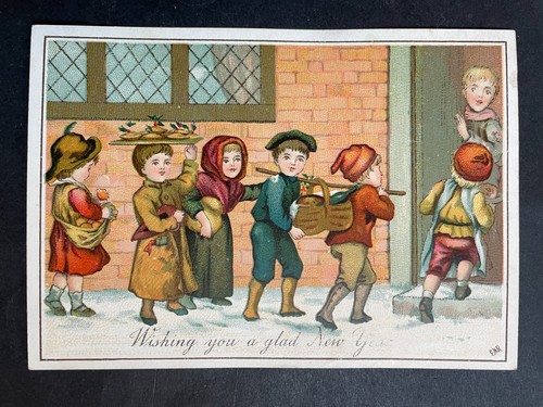 Victorian greeting card - greeting, new