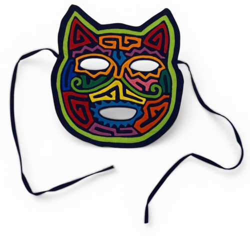 Mola cat tribal mask kuna - mask,