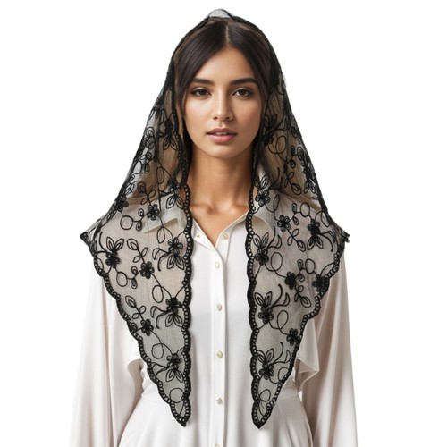 Lace flower mantilla - flower,
