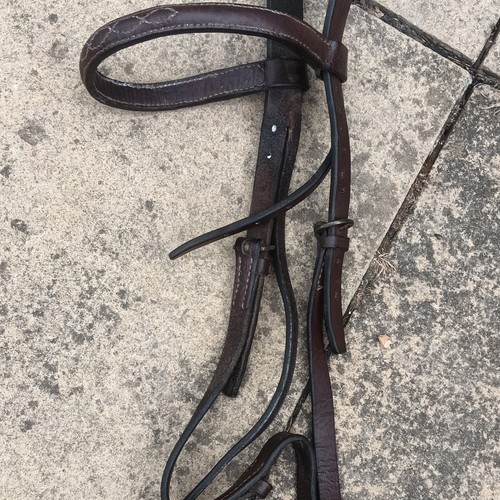 Dark brown leather vintage - brown,