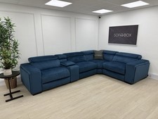 DFS Wander Power Recliner Corner Sofa In Blue Velvet - Delivery Available