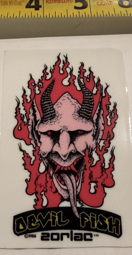 Zorlac devil fish sticker - devil, og