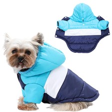 Windproof Dog Jacket Soft Fleece Winter Coat with Hood Pet Puffer for Small Dogs