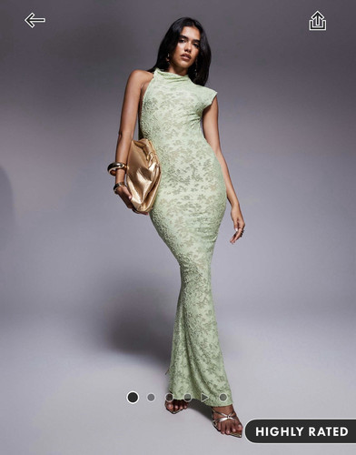 Asos design green floral lace - green,