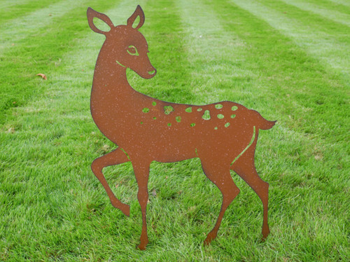 Rusty metal garden deer - rusty,