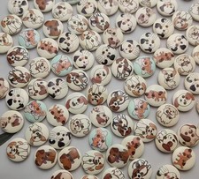 Wooden Dog Buttons x 20