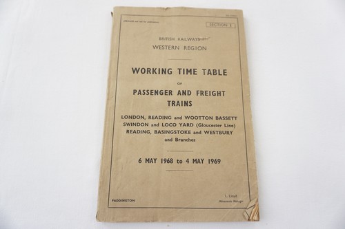 1968 railway working - 1968, timetable