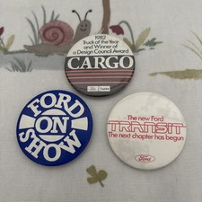 3 Original Vintage 1980’s Ford Pin Badges Cargo Truck Transit Ford On Show Badge