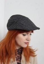 Vintage Flat Cap Hat - Check