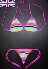Multi Coloured G-STRING BIKINI Swimming Costume Thong Beach Wear Womens Swimsuit