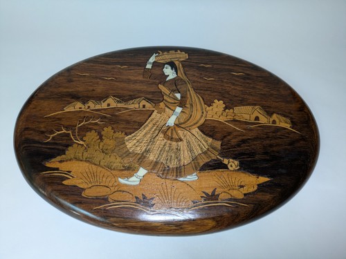 Vintage indian wood - vintage, inlay