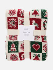 Primark Knitted Christmas Throw Blanket New Home Decor Small Soft Bedding