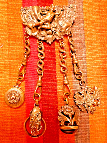 Vtg chatelaine brooch pin - brooch,