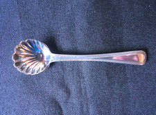 SOLID SILVER Condiment Spoon Victorian Hallmark Date Josiah Williams & Co