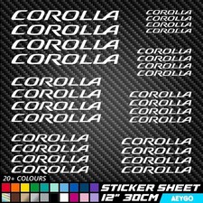 20x TOYOTA COROLLA Vinyl Decal Stickers Sheet 5 Size Car Window Bumper Livery